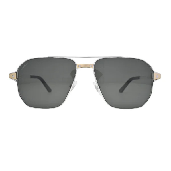 Cartier CT0424S001 Silver Pilot Men’s Sunglasses